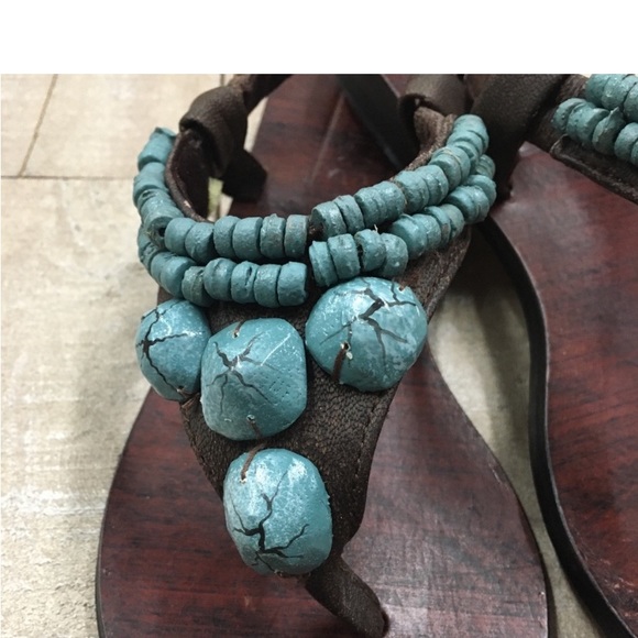 Mystique Boutique Slingback Thong Leather Sandals - Picture 4 of 6